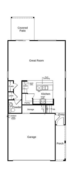 2D floor plan layout of this home in Founders Ridge, Vail, AZ (Image 2).