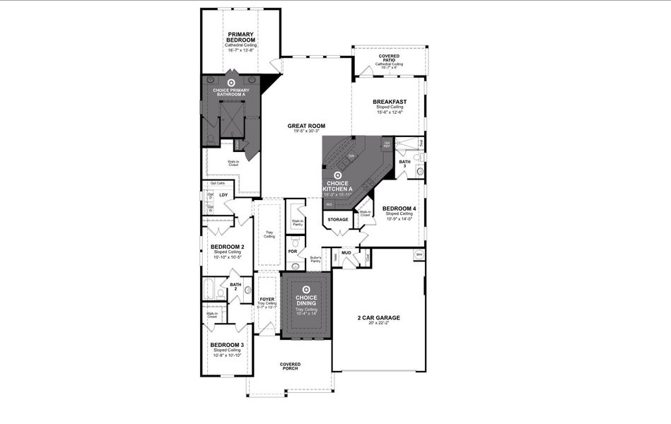 2D floor plan layout for the Fredericksburg by Beazer Homes in Legacy: Hilltop Collection, League City, TX (Image 8). 2D floor plan layout for the Fredericksburg by Beazer Homes in Legacy: Hilltop Collection, League City, TX (Image 8).