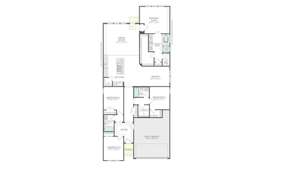 2D floor plan layout for the Kinglet by Tri Pointe Homes in Oakhill Reserve, Tomball, TX (Image 4).