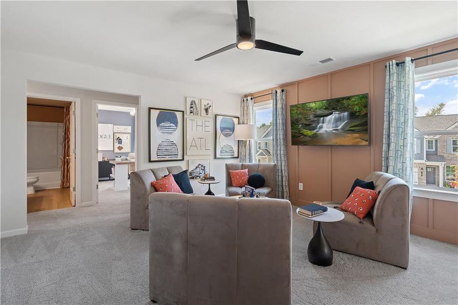 Furnished interior view inside a new home in Enclave at Evergreen, Fairburn (Image 22).