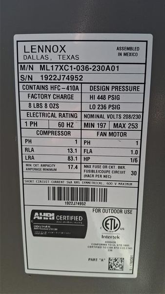 HVAC Label