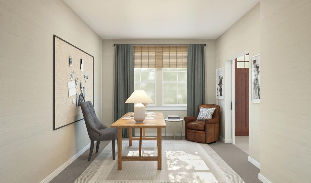 Private home office (*Artist rendering used for illustration purposes only.) Private home office (*Artist rendering used for illustration purposes only.)