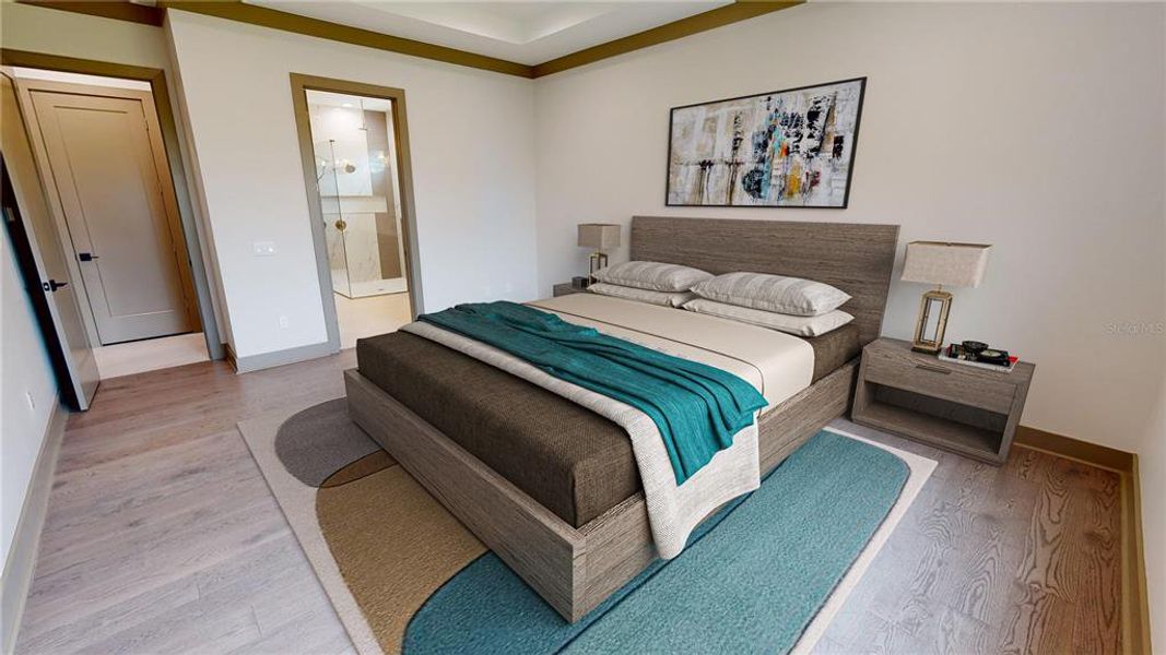 **Staged Primary bedroom photo