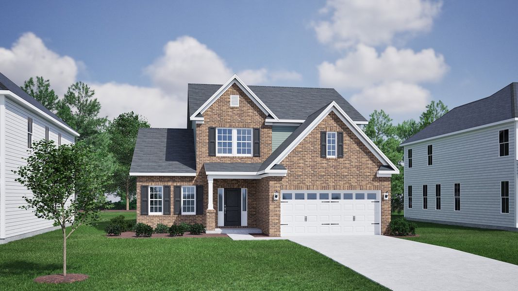 Representative exterior photo of a completed home built from the Nantahala II - Vanguard Collection by Mungo Homes in Scotts Hill Village, Wilmington, NC (Image 23).