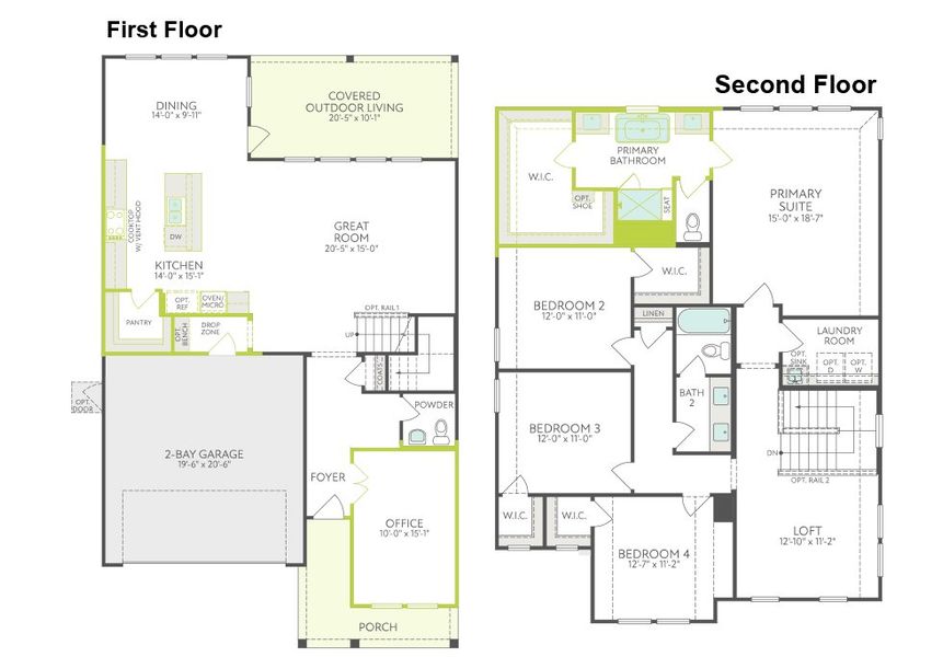 2D floor plan layout of this home in Landmark, Argyle, TX (Image 2). 2D floor plan layout of this home in Landmark, Argyle, TX (Image 2).