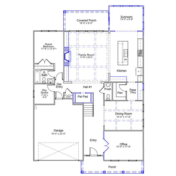 2D floor plan layout of this home in Gates at Windermere, Blythewood, SC (Image 3).