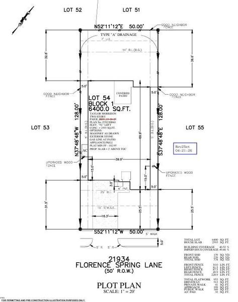 21934 Florence Spring Lane Preliminary Plot Plan 21934 Florence Spring Lane Preliminary Plot Plan