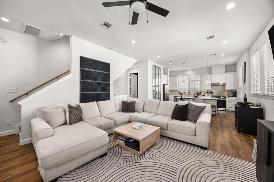 Furnished interior view inside a new home in The Corner At Buffalo Pointe, Houston (Image 8).