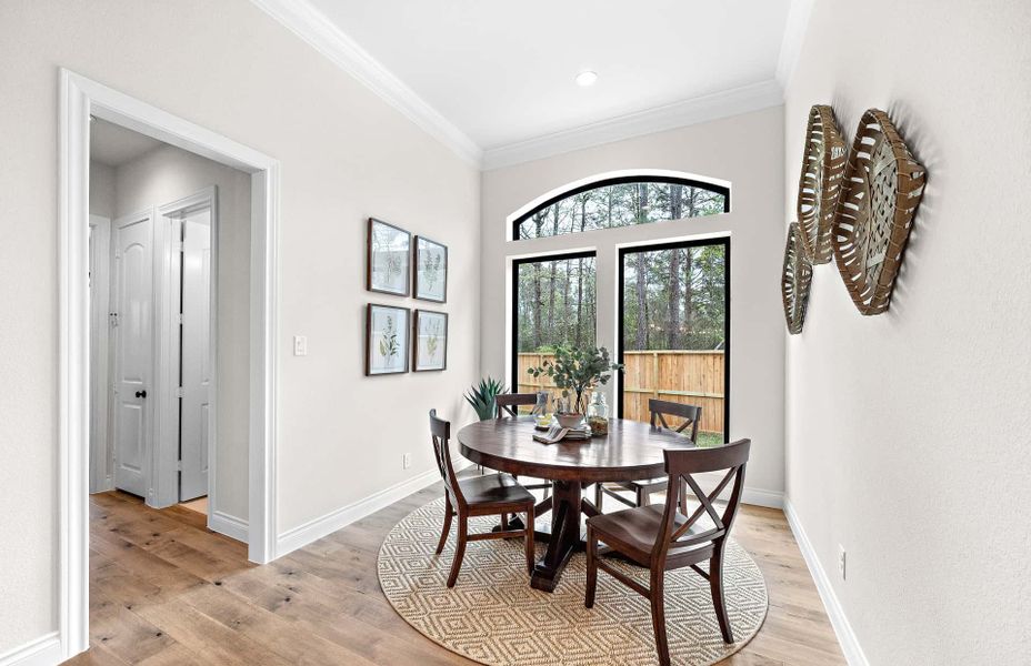 Representative furnished interior of a home built from the 3546 by Ravenna Homes in The Woodlands Hills 65′, Willis (Image 10).