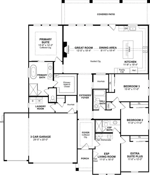 The Belfast ESP floor plan by K. Hovnanian Homes. 1st Floor shown. *Prices, plans, dimensions, features, specifications, materials, and availability of homes or communities are subject to change without notice or obligation.