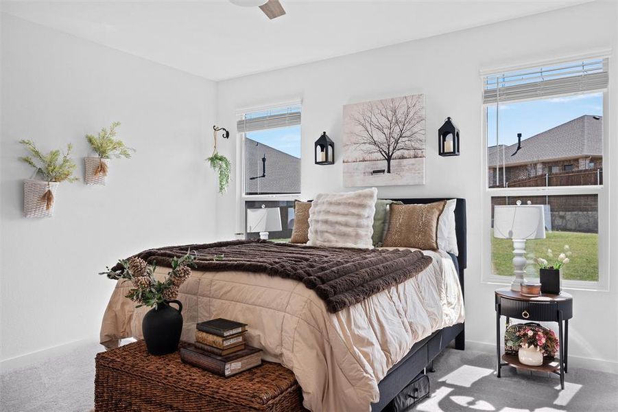 Cozy Primary Bedroom with carpet and ceiling fan Cozy Primary Bedroom with carpet and ceiling fan