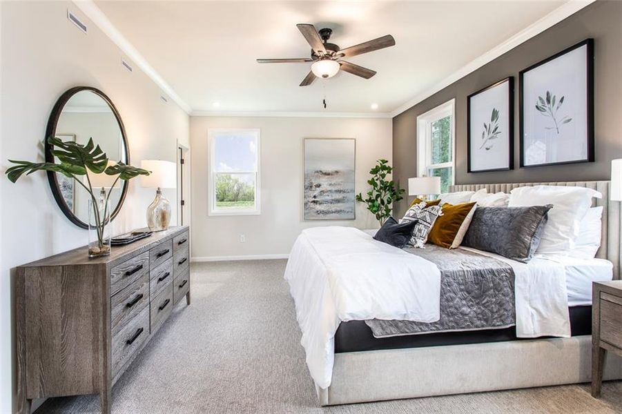 Furnished interior view inside a new home in Hopewell Reserve, Cumming (Image 12). Furnished interior view inside a new home in Hopewell Reserve, Cumming (Image 12).