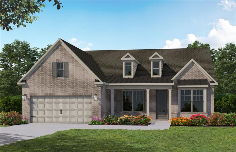 Front exterior of a new home in Soleil Summit Chase, Snellville, GA, highlighting curb appeal (Image 1). Front exterior of a new home in Soleil Summit Chase, Snellville, GA, highlighting curb appeal (Image 1).