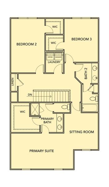 2D floor plan layout for the Honeybee by Kerley Family Homes in Sawmill Creek, Austell, GA (Image 4).