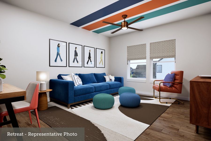 Furnished interior view inside a new home in The Woodlands Hills - Reserve Collection, Willis (Image 3).