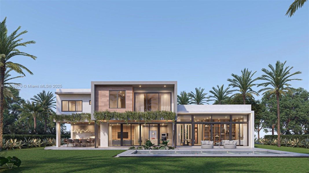 Front exterior of a new home in , Pinecrest, FL, highlighting curb appeal (Image 26). Front exterior of a new home in , Pinecrest, FL, highlighting curb appeal (Image 26).