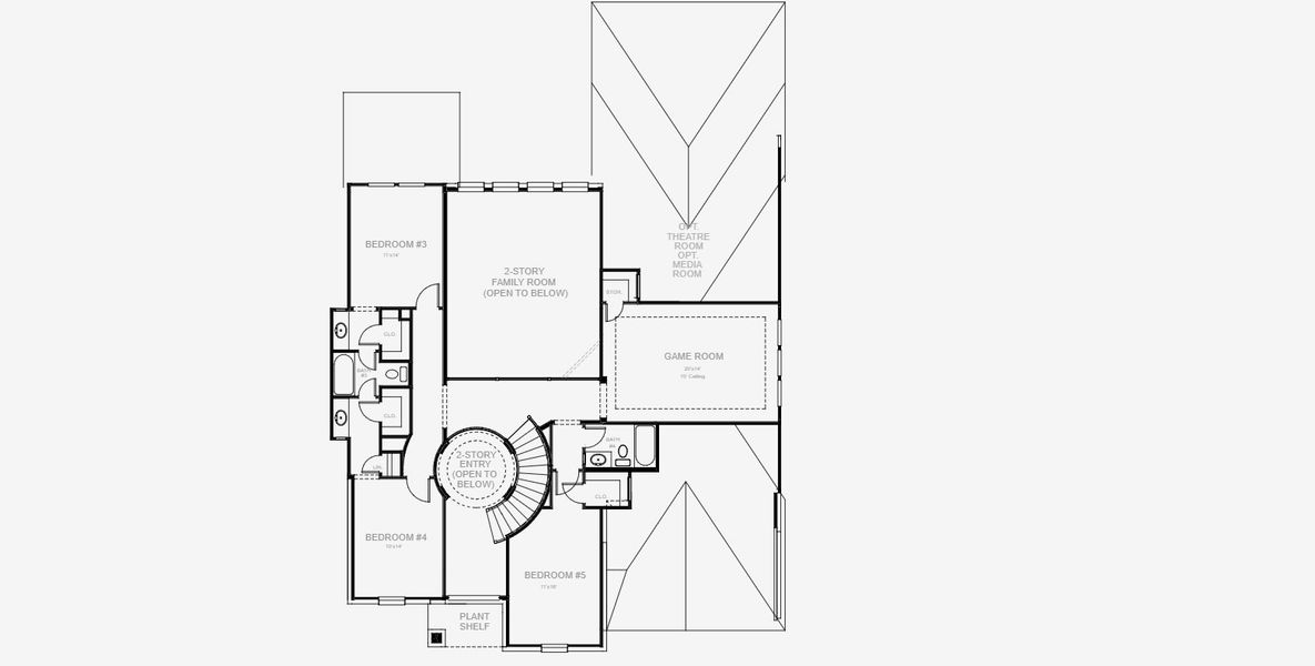 2D floor plan layout for the 3593W by Perry Homes in Lakes of Cane Island, Katy, TX (Image 5).