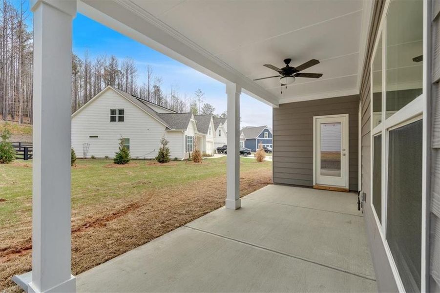 Exterior details and patio area of a home in Stratford at NatureWalk, Dallas (Image 28).