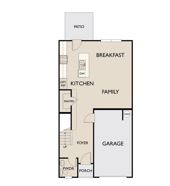 2D floor plan layout for the Dogwood by Ashton Woods in Towns at Crescent Mills, Wilson's Mills, NC (Image 3).