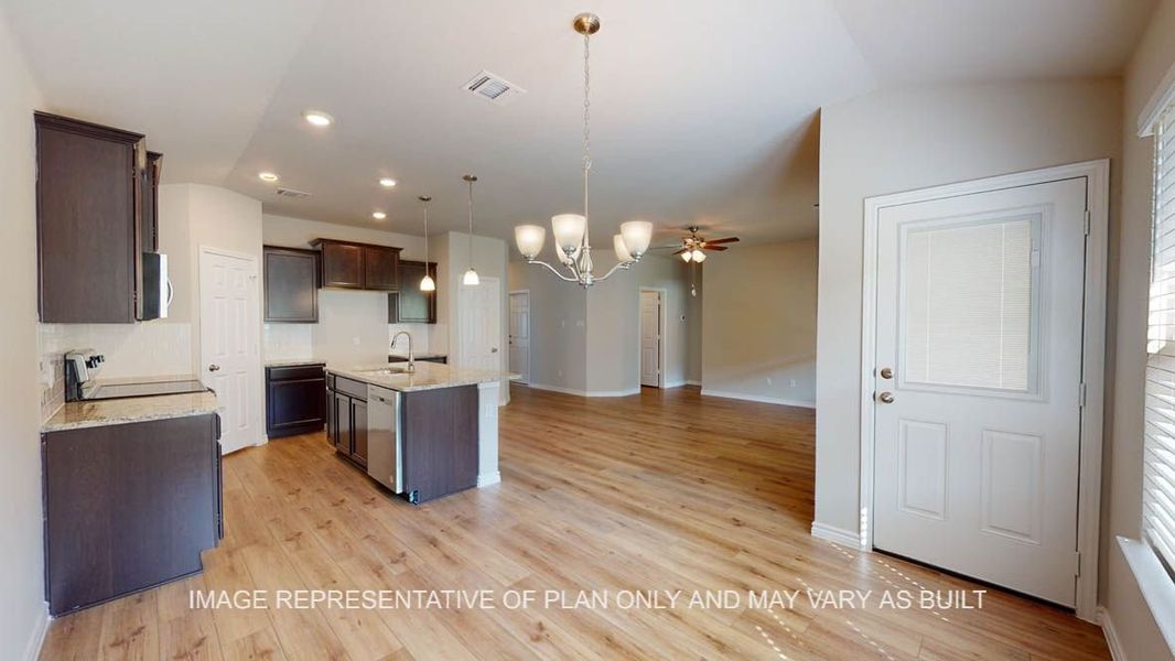 Furnished interior view inside a new home in Creekfall, Burnet (Image 9).