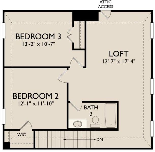 2D floor plan layout of this home in Lariat, Liberty Hill, TX (Image 6).