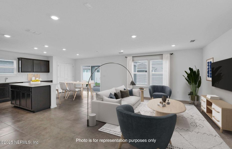 Furnished interior view inside a new home in Wells Landing, Jacksonville (Image 5). Furnished interior view inside a new home in Wells Landing, Jacksonville (Image 5).