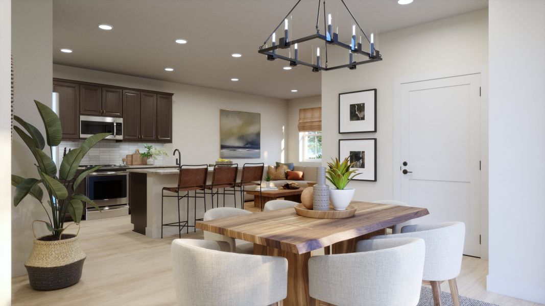 Representative furnished interior of a home built from the 2501 by Risewell Homes in Harvest Crossing, Aurora (Image 9).