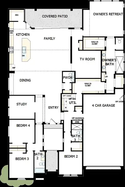 2D floor plan layout of this home in Escena at Blossom Rock, Apache Junction, AZ (Image 5).