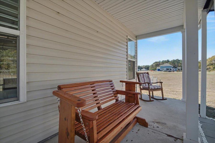 Exterior details and patio area of a home in , Harleyville (Image 3).