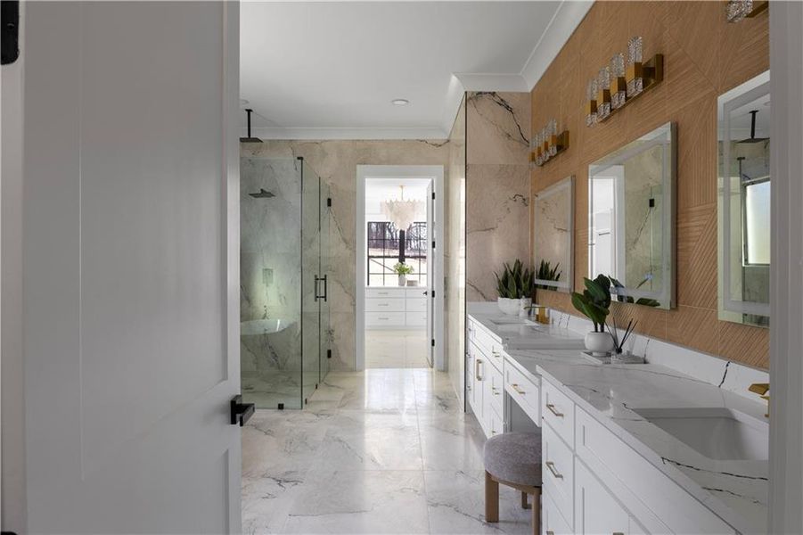 Furnished interior view inside a new home in , Suwanee (Image 65).