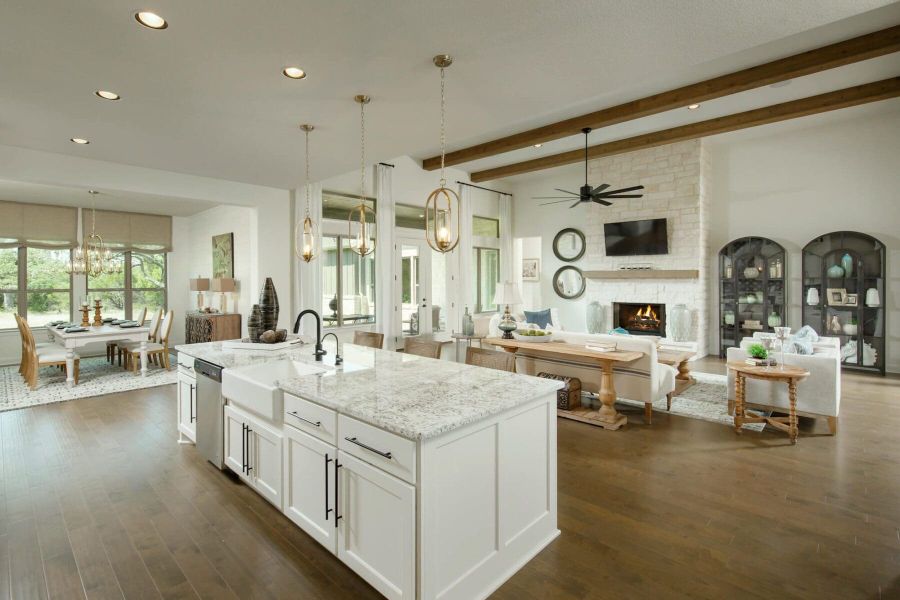 Furnished interior view inside a new home in ClearWater Ranch, Liberty Hill (Image 4).