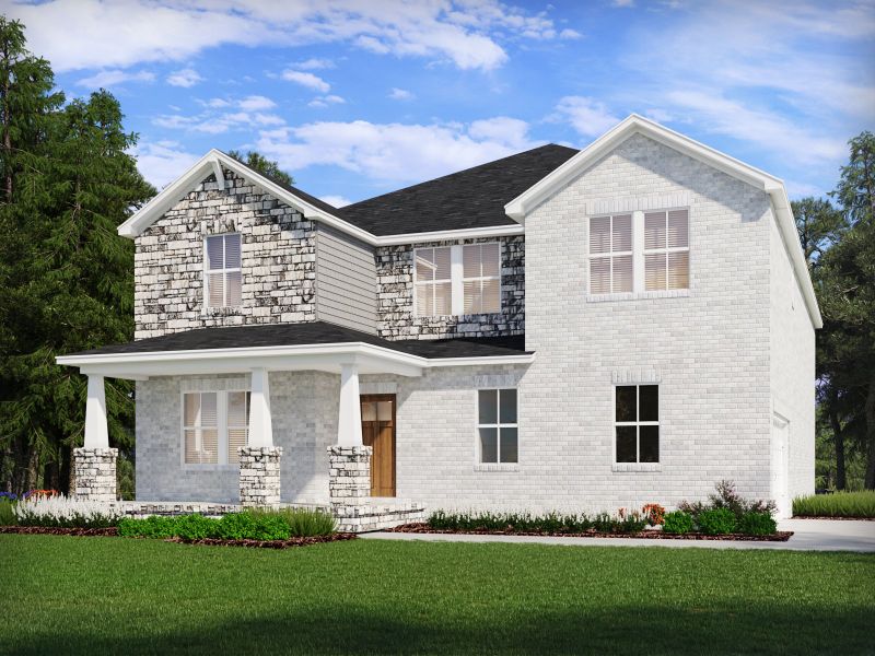 Representative exterior photo of a completed home built from the Clearwater by Meritage Homes in Benders Cove - Estate Series, Mount Juliet, TN (Image 1).