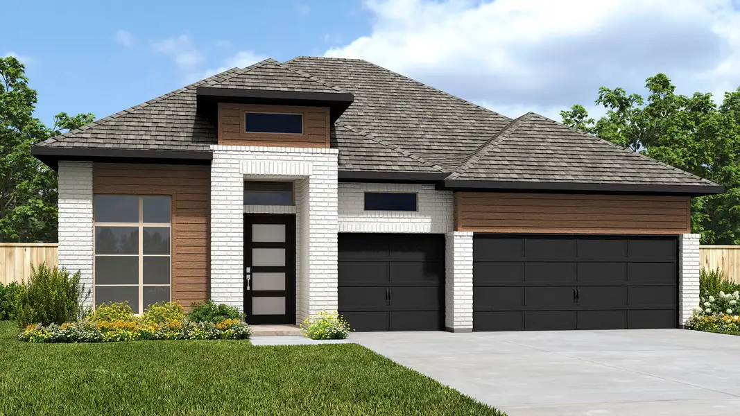 Representative exterior photo of a completed home built from the 2695M by Perry Homes in Hidden Canyon, San Antonio, TX (Image 4). Representative exterior photo of a completed home built from the 2695M by Perry Homes in Hidden Canyon, San Antonio, TX (Image 4).