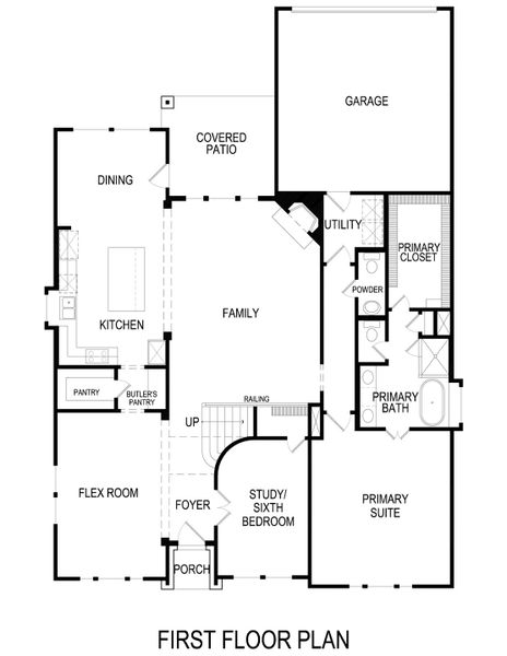 2D floor plan layout for the Hillcrest 45 2R-CW (w/Media) by First Texas Homes in Villages of Creekwood, Frisco, TX (Image 4).