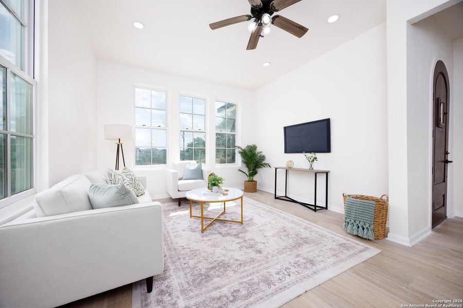 Furnished interior view inside a new home in , Blanco (Image 17). Furnished interior view inside a new home in , Blanco (Image 17).