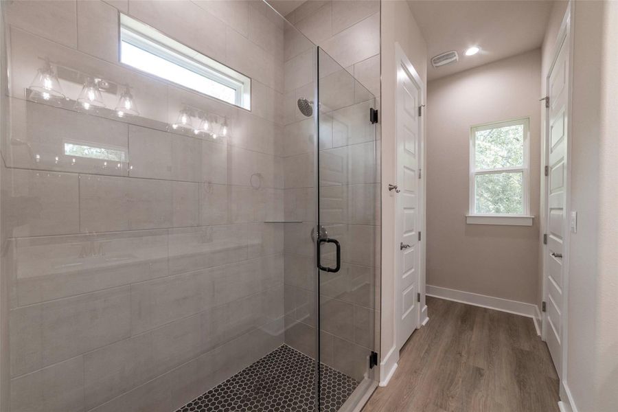 Large Walk-In Shower with Frameless Glass Large Walk-In Shower with Frameless Glass