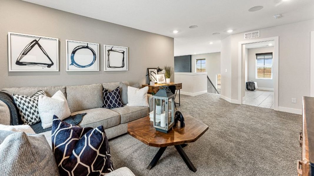 Furnished interior view inside a new home in The Aurora Highlands, Aurora (Image 21). Furnished interior view inside a new home in The Aurora Highlands, Aurora (Image 21).