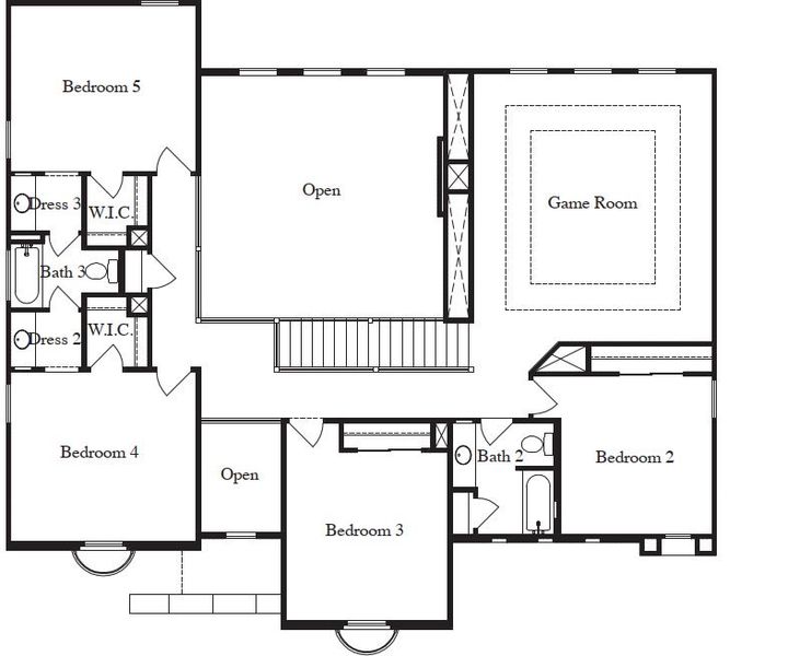 2D floor plan layout for the 3835 by Texas Homes in Legend Park, Castroville, TX (Image 4).