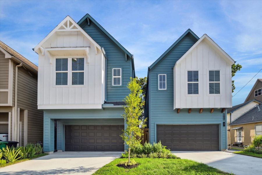 Front exterior of a home in the The Heights Haus Collection community, located in Houston, TX (Image 1).