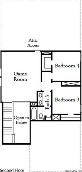 2D floor plan layout of this home in Garden Grove, San Antonio, TX (Image 3).