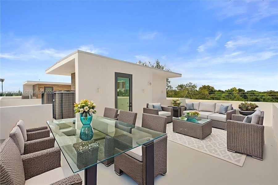 Exterior details and patio area of a home in , Miami (Image 19). Exterior details and patio area of a home in , Miami (Image 19).