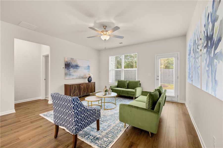 Furnished interior view inside a new home in Walden Park – The Retreat, Jonesboro (Image 5). Furnished interior view inside a new home in Walden Park – The Retreat, Jonesboro (Image 5).