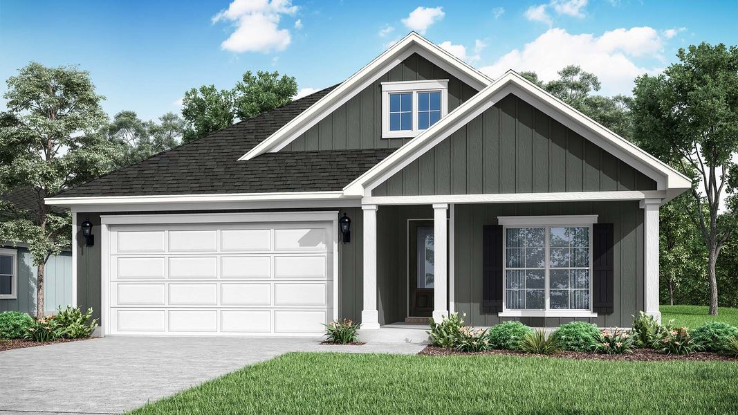 Representative exterior photo of a completed home built from the The Lily by D.R. Horton in WindMark Beach, Port Saint Joe, FL (Image 2). Representative exterior photo of a completed home built from the The Lily by D.R. Horton in WindMark Beach, Port Saint Joe, FL (Image 2).