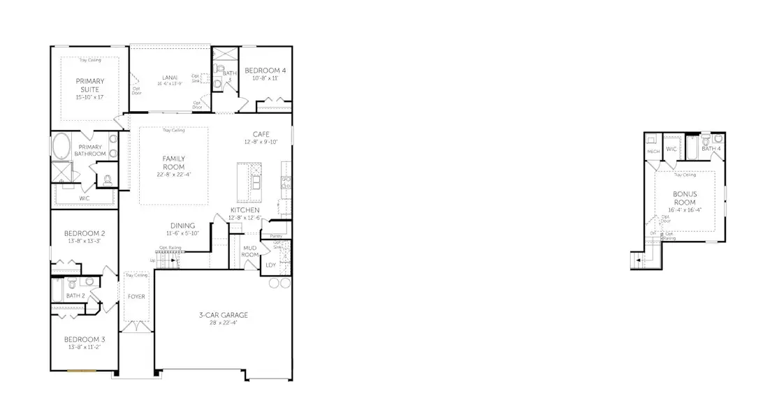 2D floor plan layout of this home in Seminole Trace, Palm Coast, FL (Image 5).