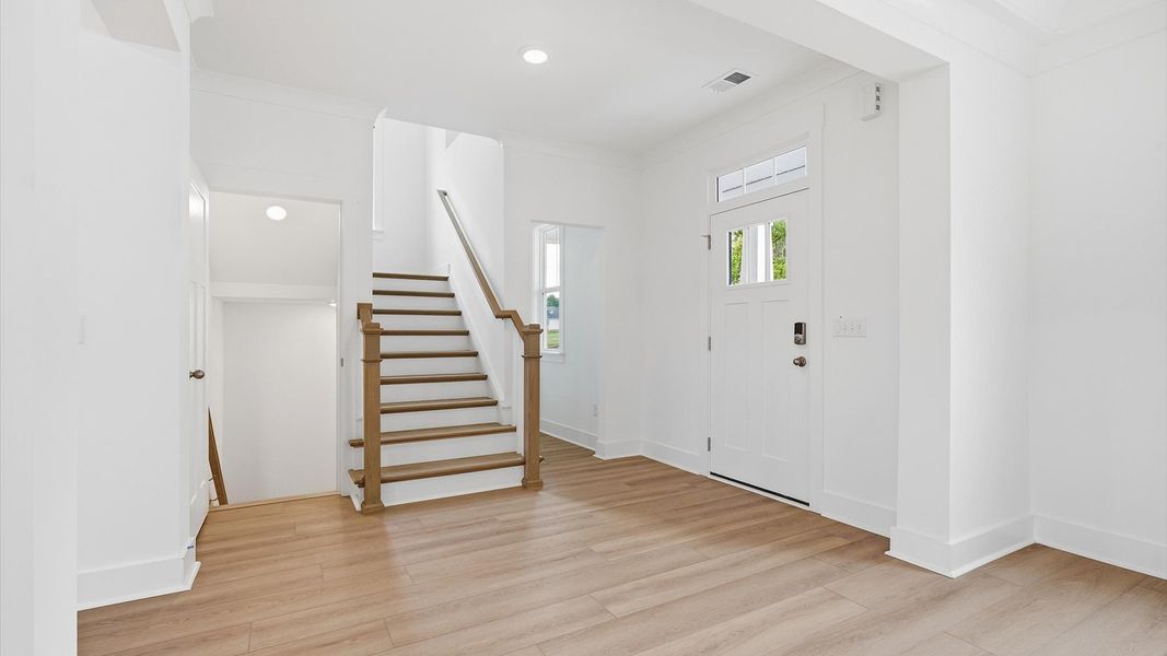 Representative furnished interior of a home built from the Arlington - Finished Basement by DRB Homes in Pinebrook, Woodruff (Image 4).