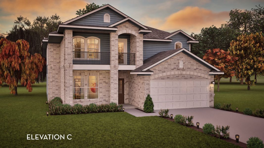 Representative exterior photo of a completed home built from the Silverthorne by CastleRock Communities in Hickory Ridge, Elmendorf, TX (Image 18). Representative exterior photo of a completed home built from the Silverthorne by CastleRock Communities in Hickory Ridge, Elmendorf, TX (Image 18).