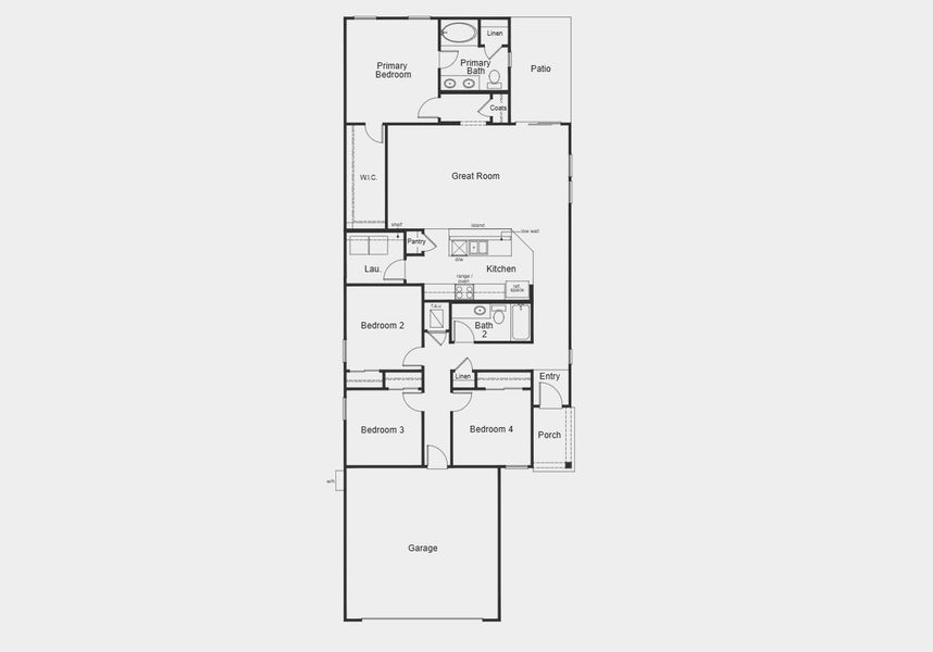 2D floor plan layout for the 1638 Modeled by KB Home in Maplewood, St. Augustine, FL (Image 3).