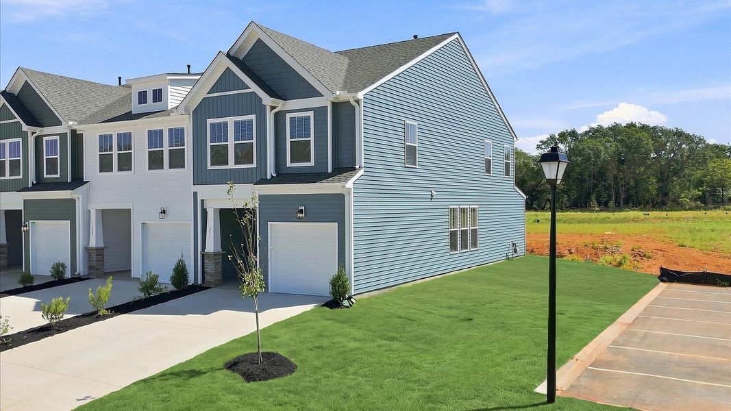 Exclusive DRB Homes exterior with balanced proportions and vibrant curb appeal in Piedmont, SC Exclusive DRB Homes exterior with balanced proportions and vibrant curb appeal in Piedmont, SC