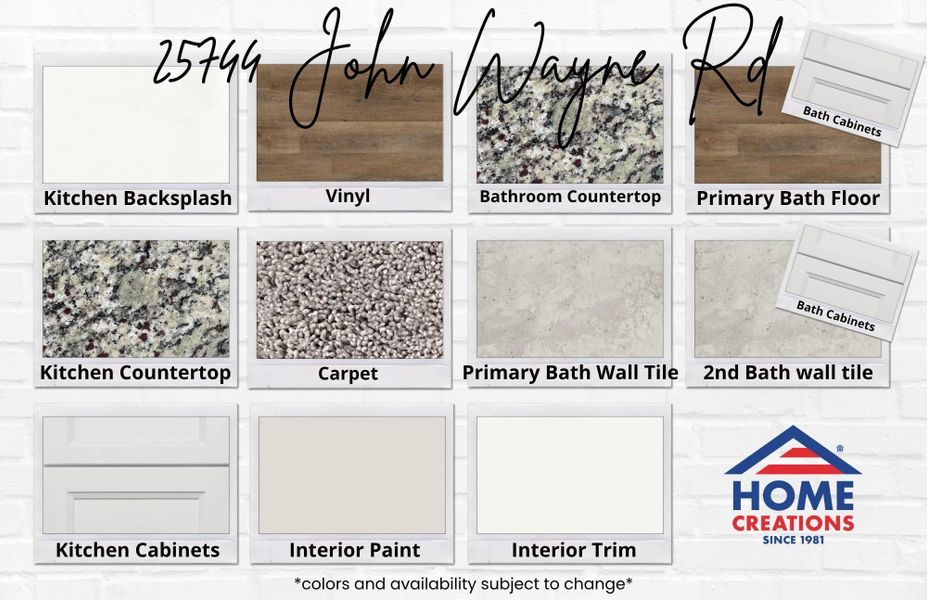 Sample of building materials used in homes in Hill & Dale Ranch, Splendora (Image 15). Sample of building materials used in homes in Hill & Dale Ranch, Splendora (Image 15).