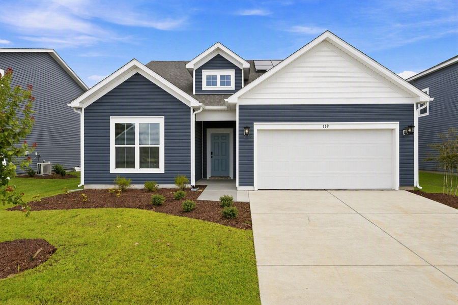 Front exterior of a new home in Ambridge, Conway, SC, highlighting curb appeal (Image 1). Front exterior of a new home in Ambridge, Conway, SC, highlighting curb appeal (Image 1).